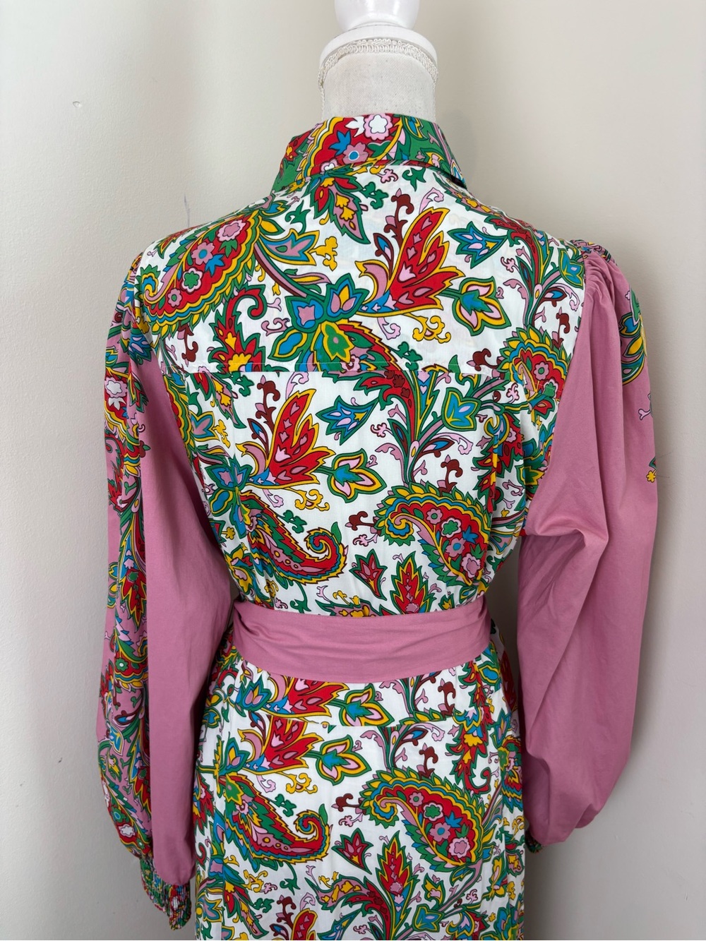 Boden Cotton Maxi Paisley Print Shirtdress Size 14R - Picture 8 of 13
